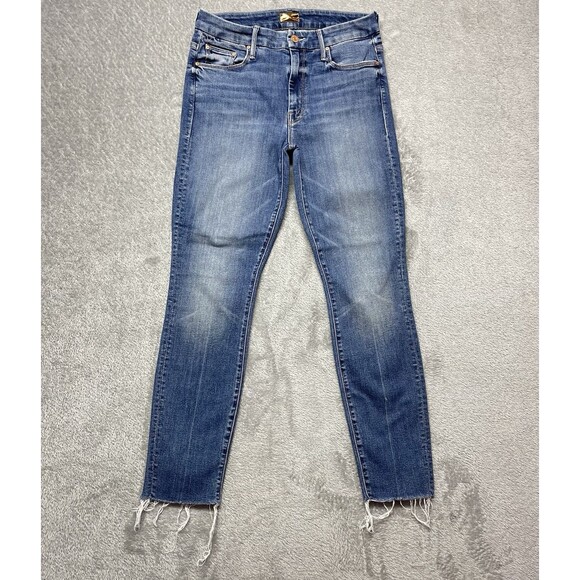 Mother The High Waisted Looker Ankle Fray Jeans Women's Size 28 - Picture 4 of 15